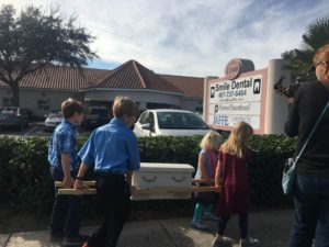 Children Carrying a Casket Outside of Planned Parenthood